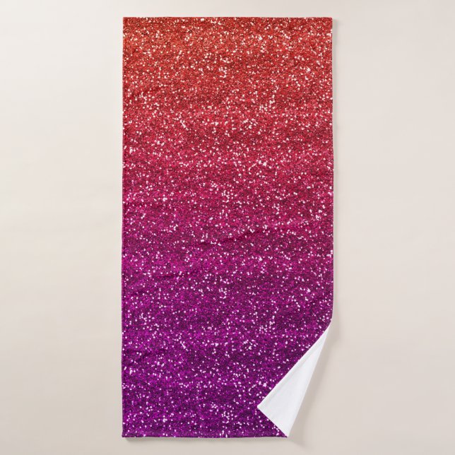 Toalha De Banho Lacreza Laranja e Gradiente Roxo Brilhante (Toalha de Banho)