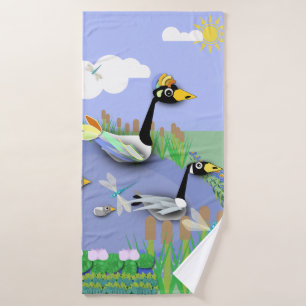 Toalha De Banho Lago colorido em estilo de desenho animado com gan