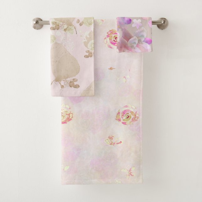 Toalha de Banho Lavável com Impressão de Flores Il (Insitu)