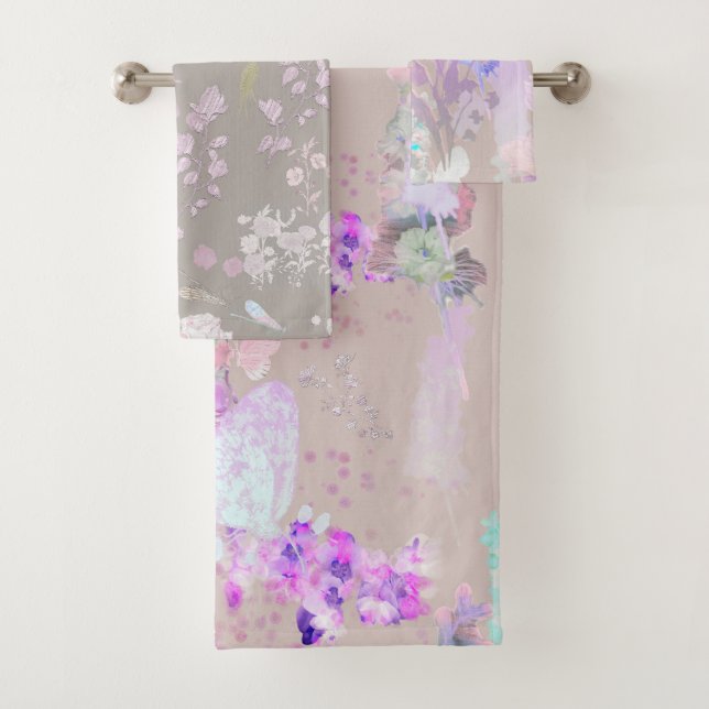 Toalha de Banho Lavável Flor Impressa Ilustrada à  (Insitu)