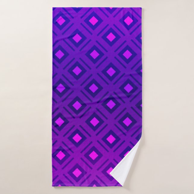 Toalha De Banho Layout roxo claro com linhas, retângulo. Brilho (Toalha de Banho)