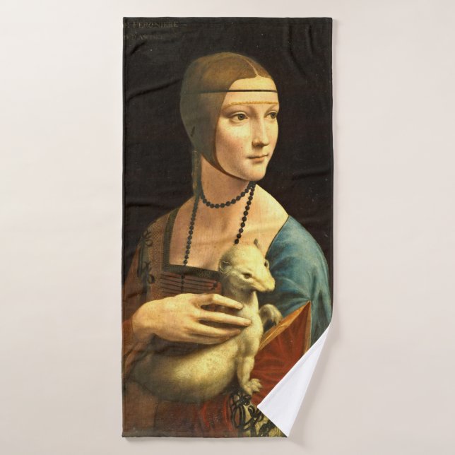 Toalha De Banho Leonardo Da Vinci - A Senhora Com Um Ermine (Toalha de Banho)