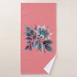 Toalha De Banho lindas folhas e flores