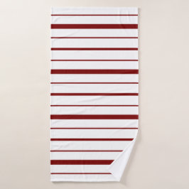 Toalha De Banho Listras Burgundy em Branco