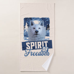 Toalha De Banho Lobo Ártico Espírito da Liberdade