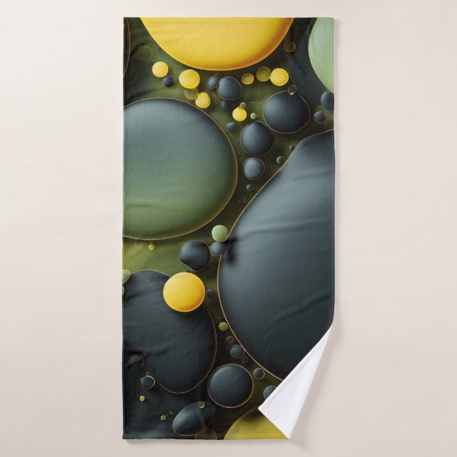 Toalha De Banho Luminous Fluid Dynamics: Yellow and Green Abstract (Toalha de Banho)