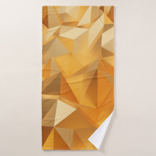 Toalha De Banho Luxury modern design gold polygon background 3d re