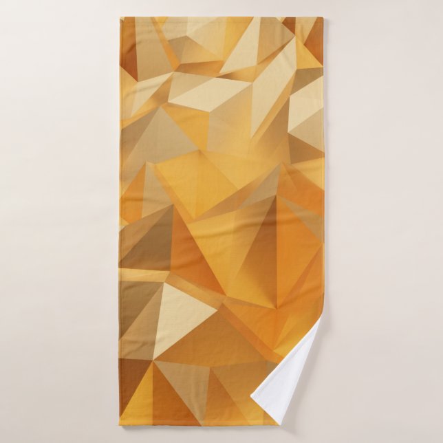 Toalha De Banho Luxury modern design gold polygon background 3d re (Toalha de Banho)