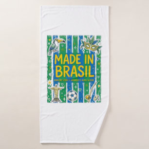 Toalha De Banho Made In Brasil Cultural Icons Colorful Design