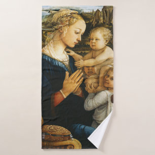 Toalha De Banho Madonna com criança e dois anjos, Filippo Lippi