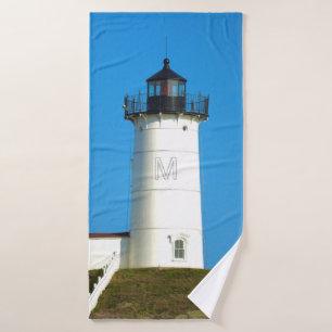 Toalha De Banho Maine Monograma do Farol de Nubble