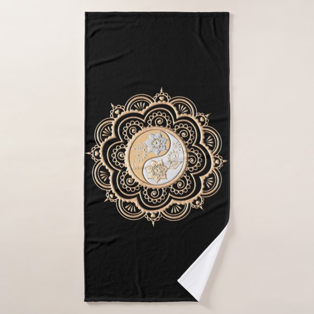 Toalha De Banho Mandala de Ouro e Prata (Toalha de Banho)