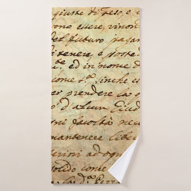 Toalha De Banho Manuscrito antigo do século 1700 escrito a tinta  (Toalha de Banho)
