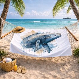 Toalha De Banho Maravilha da Baleia em Aquarela