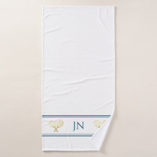 Toalha De Banho Marinho Do Jogador De Tênis De Nome Personalizado 