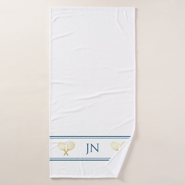 Toalha De Banho Marinho Do Jogador De Tênis De Nome Personalizado  (Toalha de Banho)