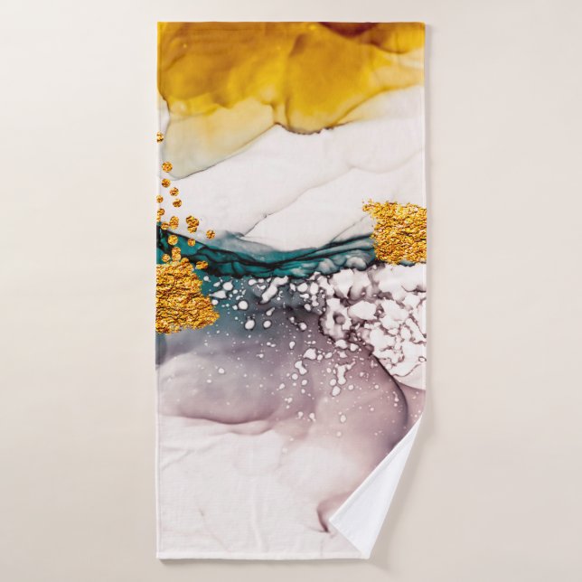 Toalha De Banho Mármore de luxo com ouro brilhante (Toalha de Banho)