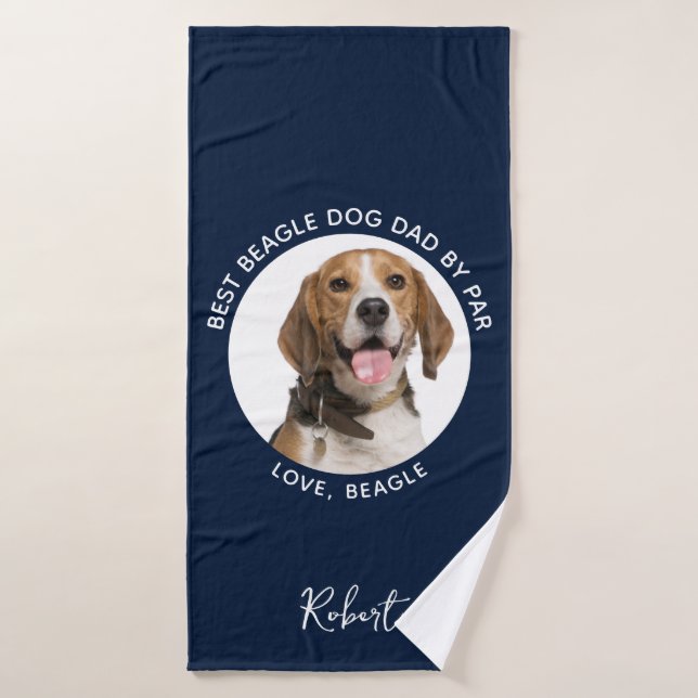 Toalha De Banho Melhor Pai de Cachorro por Foto Personalizada de C (Toalha de Banho)