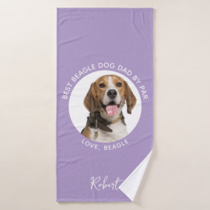Toalha De Banho Melhor Pai de Cachorro por Par Beagle Foto de Cach