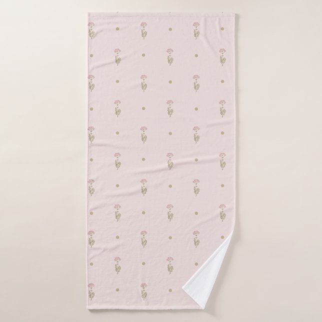 Toalha De Banho Minimal Wildflower Pattern with Dots (Toalha de Banho)