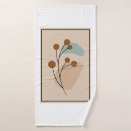 Toalha De Banho Minimalista Abstrato Botânico Estética da Natureza