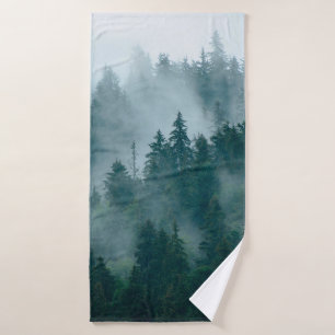 Toalha De Banho Mistura com floresta de abeto em hipster