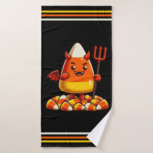 Toalha De Banho Monstro de milho doce doce do Halloween (Toalha de Banho)