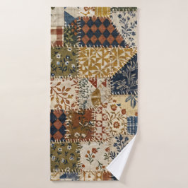 Toalha De Banho Mosaico têxtil em estilo vintage.