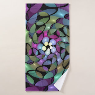 Toalha De Banho Movimentos Coloridos Abstrato Trippy Fractal Art