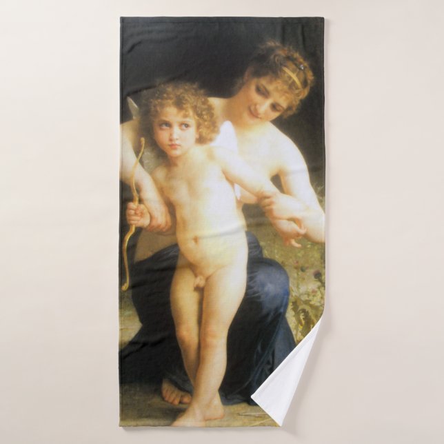 Toalha De Banho Mulher com Cupido, Bouguereau (Toalha de Banho)