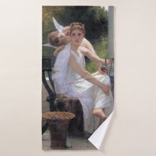Toalha De Banho Mulher com Cupido, Bouguereau