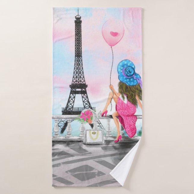 Toalha De Banho Mulher em Paris Bath Towel com Torres Eiffel (Toalha de Banho)
