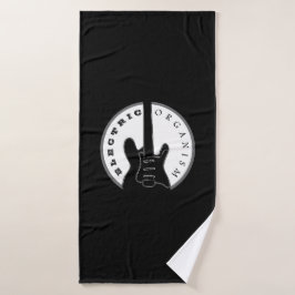 Toalha De Banho Música de Rock de Guitarra Elétrica Preta e Branca