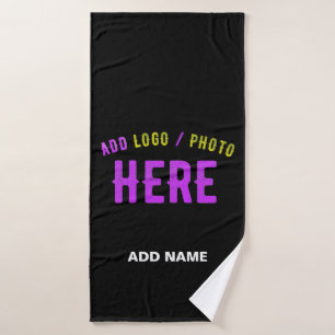 TOALHA DE BANHO NA MODA MODERNO PERSONALIZÁVEL NEGRO VERIFICADO CO