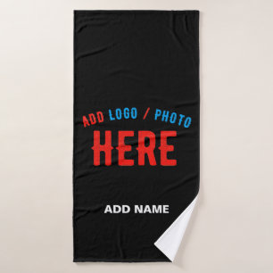 TOALHA DE BANHO NA MODA MODERNO PERSONALIZÁVEL NEGRO VERIFICADO CO