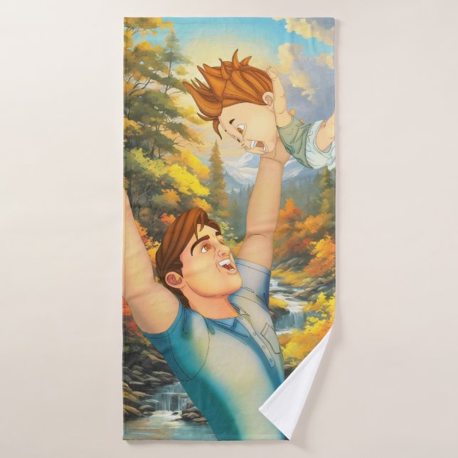 TOALHA DE BANHO NÃO HÁ NADA COMO UM BOM MOÇO COM PAI (Toalha de Banho)