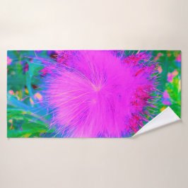 Toalha De Banho Natureza Psicodélica Milkweed Roxo Ultra-Violeta