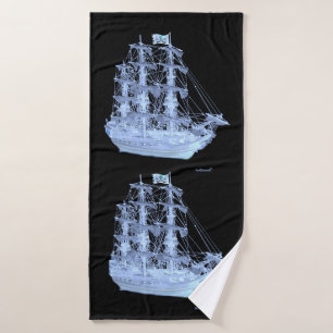 TOALHA DE BANHO NAVIO DE PIRATARIA DESFURADO
