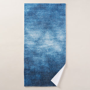 Toalha De Banho Negar textura de tecido vestida para fundo. Jeans