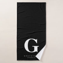 Nome do Monograma Chic Preto e Branco