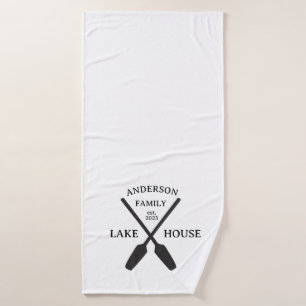 Toalha De Banho Nome Personalizado da Família Lake House