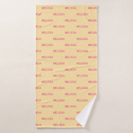 Toalha De Banho Nome personalizado minimalista creme