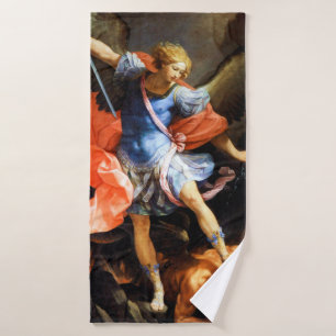 Toalha De Banho O Arcanjo Miguel esmaga Satanás, Guido Reni