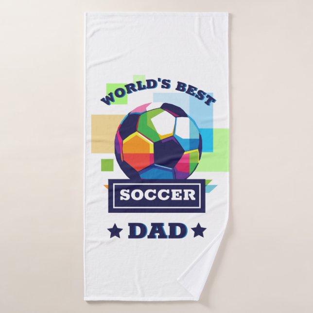 Toalha De Banho O melhor Pai de futebol do mundo | Presente de Dia (Toalha de Banho)