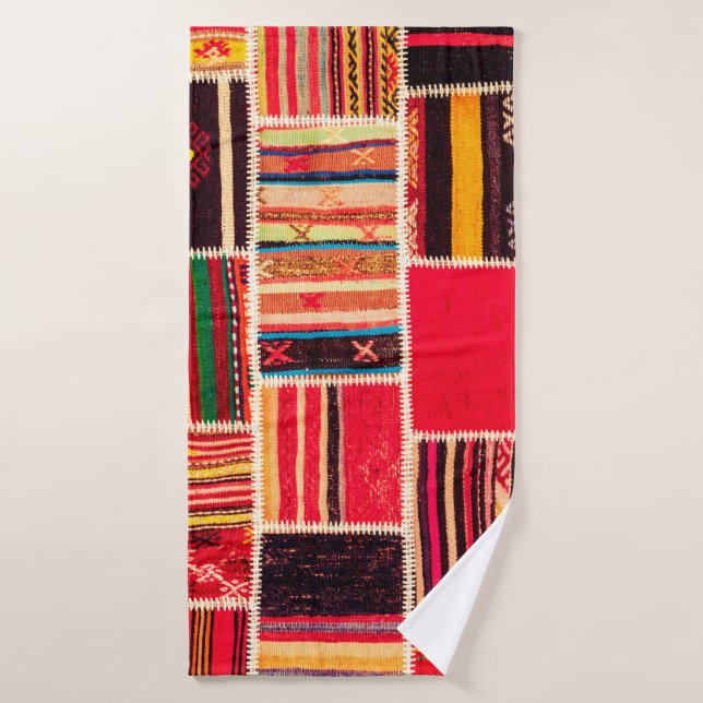 Toalha De Banho O tapete turco é feito à mão. Patchwork (Toalha de Banho)