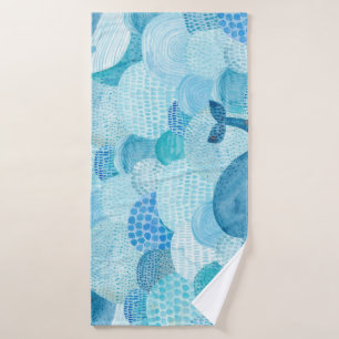 Toalha De Banho Ondas, baleia, textura azul infantil