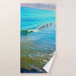 Toalha De Banho Ondas de Aquarela