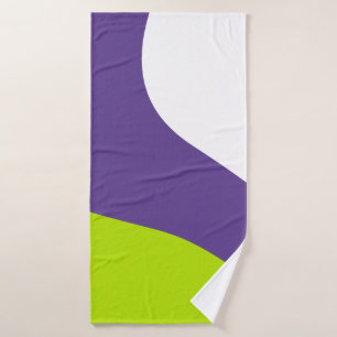 Toalha De Banho Ondas simples em Verde limão e roxo
