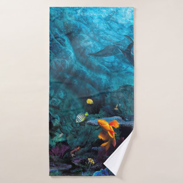 TOALHA DE BANHO ORANGE FISH BLUE OCEAN (Toalha de Banho)