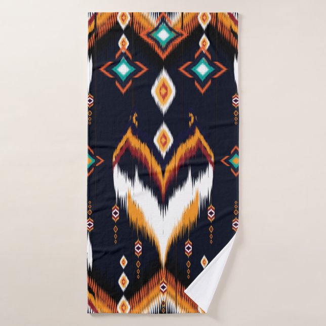 Toalha De Banho Oriental ikat pattern ethnic seamless pattern trad (Toalha de Banho)
